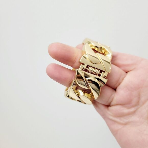 Brand New Gold Tone Chain Style Bangle Bracelet - Picture 8 of 10